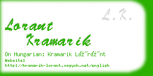 lorant kramarik business card